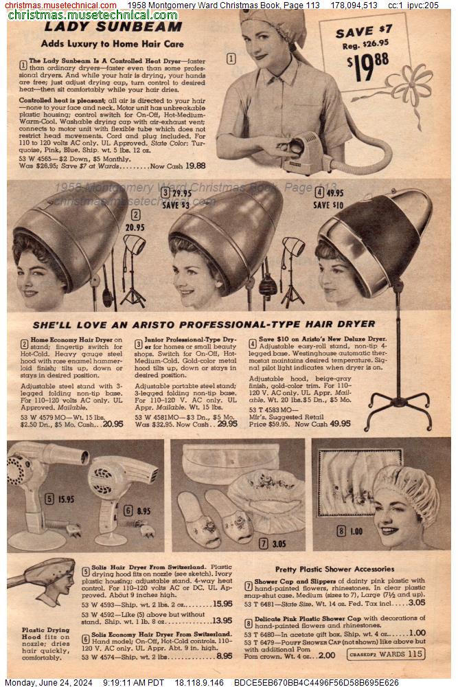1958 Montgomery Ward Christmas Book, Page 113