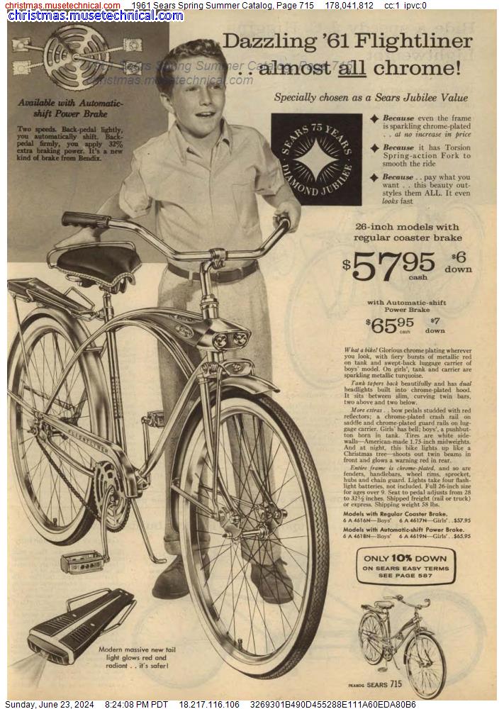 1961 Sears Spring Summer Catalog, Page 715