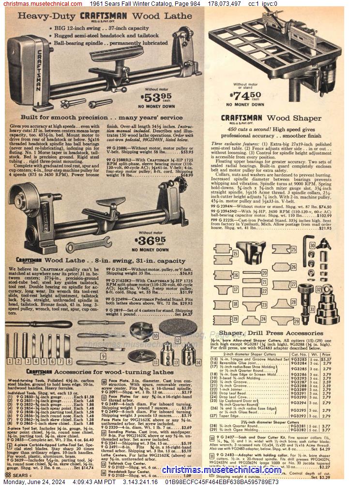 1961 Sears Fall Winter Catalog, Page 984