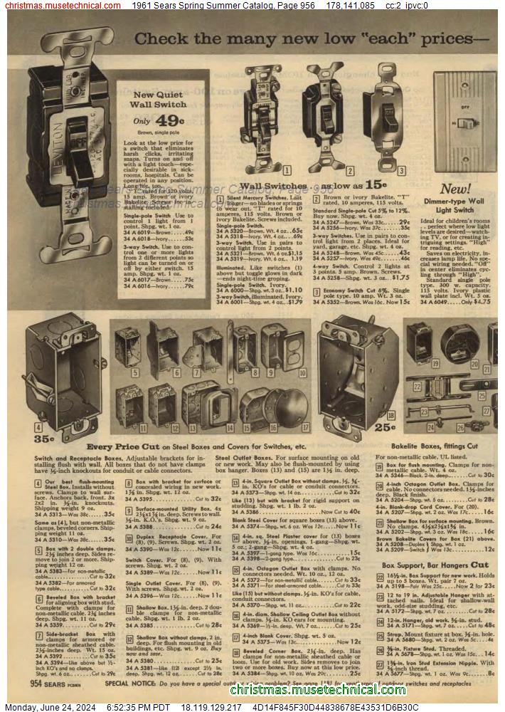 1961 Sears Spring Summer Catalog, Page 956