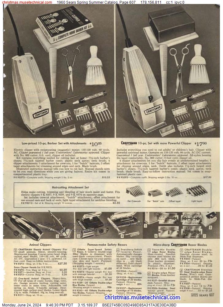 1960 Sears Spring Summer Catalog, Page 607
