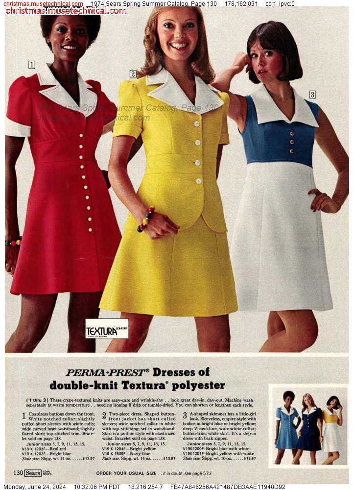 1974 Sears Spring Summer Catalog, Page 130