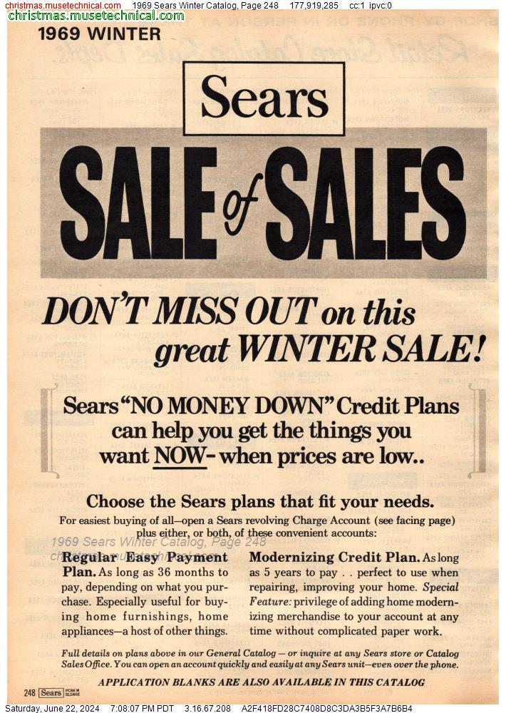 1969 Sears Winter Catalog, Page 248