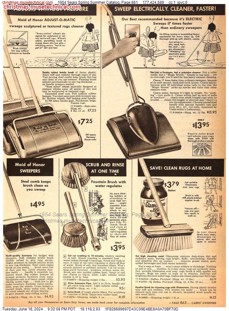 1954 Sears Spring Summer Catalog, Page 861