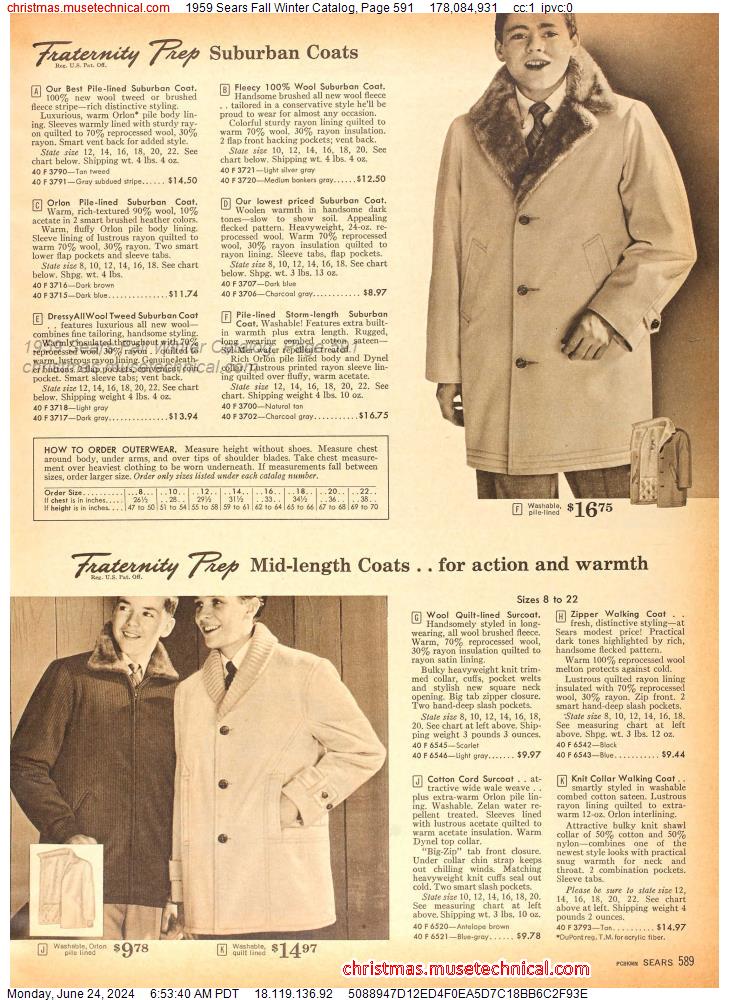 1959 Sears Fall Winter Catalog, Page 591