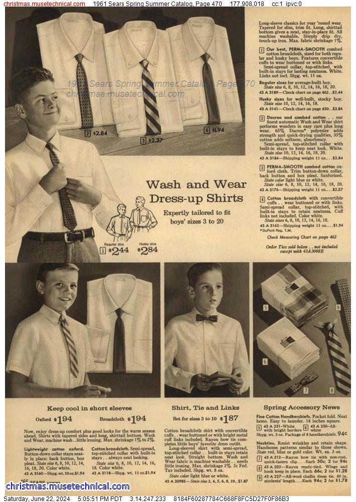 1961 Sears Spring Summer Catalog, Page 470