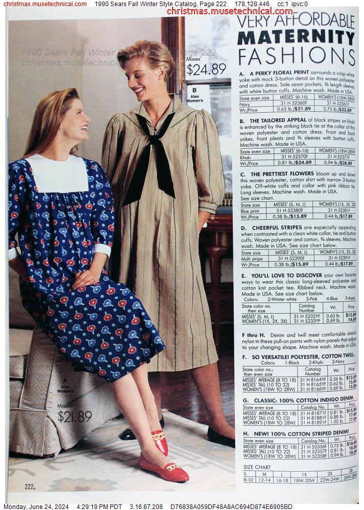 1990 Sears Fall Winter Style Catalog, Page 222