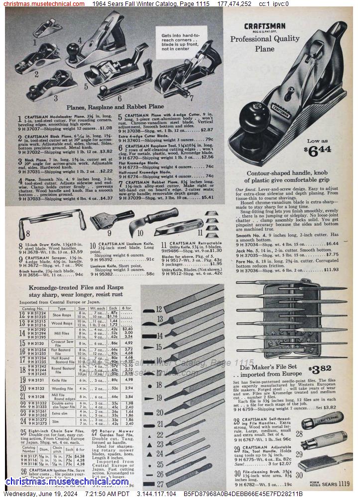 1964 Sears Fall Winter Catalog, Page 1115