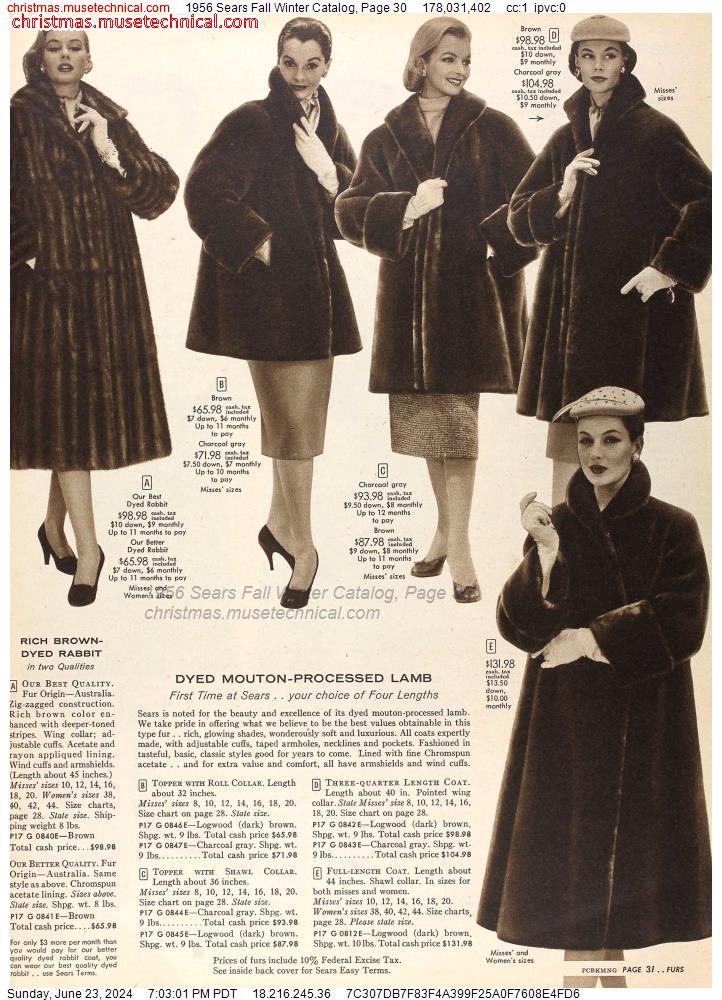 1956 Sears Fall Winter Catalog, Page 30