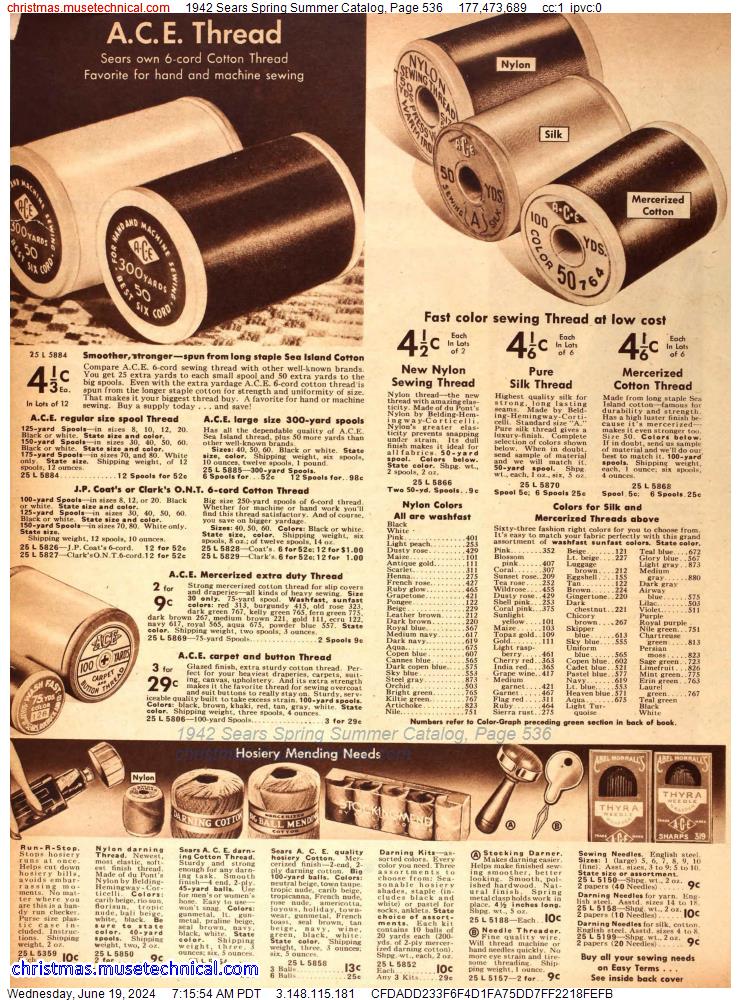 1942 Sears Spring Summer Catalog, Page 536