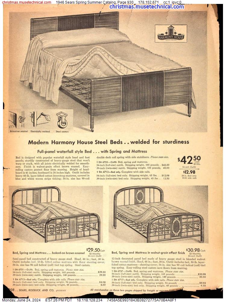 1946 Sears Spring Summer Catalog, Page 930