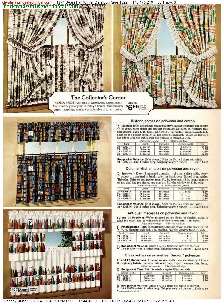 1974 Sears Fall Winter Catalog, Page 1522