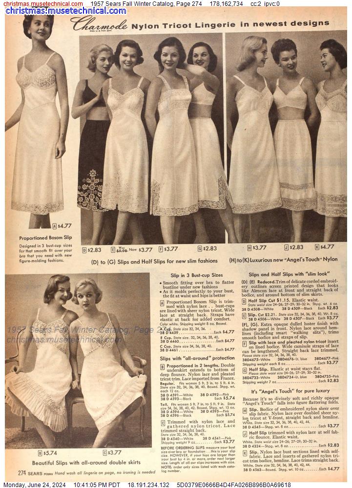 1957 Sears Fall Winter Catalog, Page 274