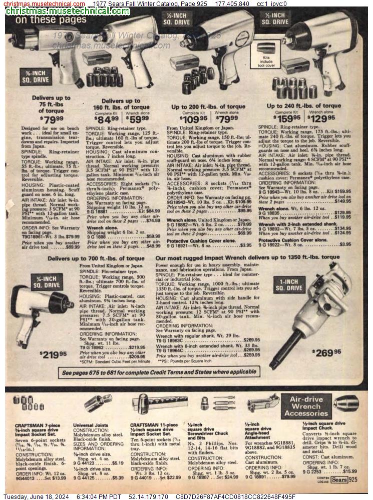 1977 Sears Fall Winter Catalog, Page 925