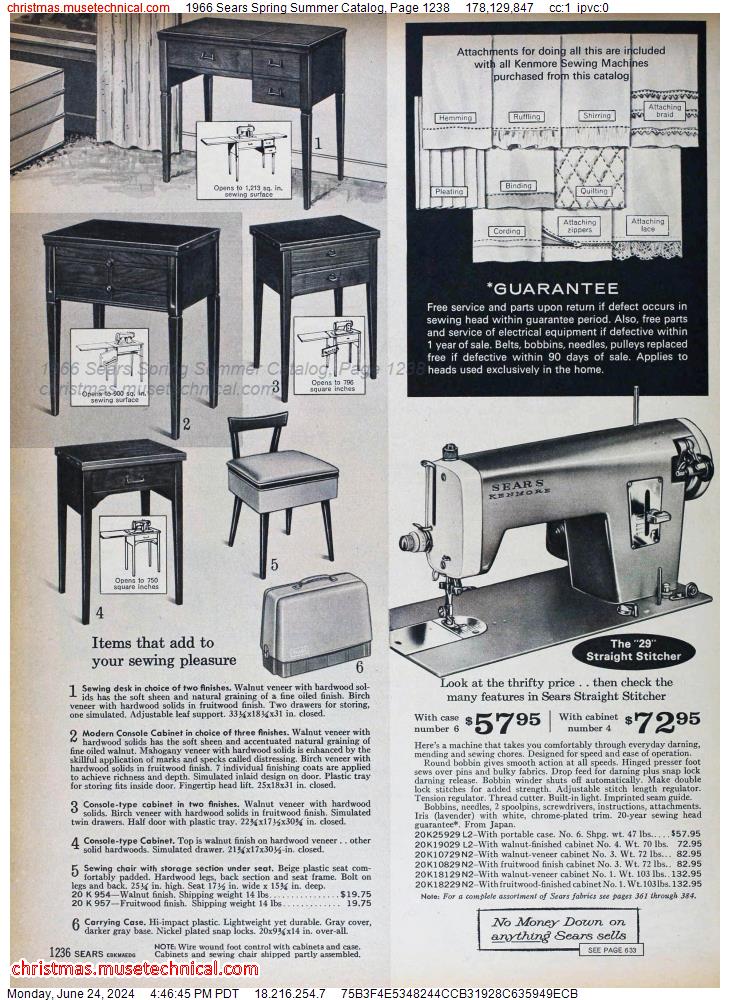 1966 Sears Spring Summer Catalog, Page 1238