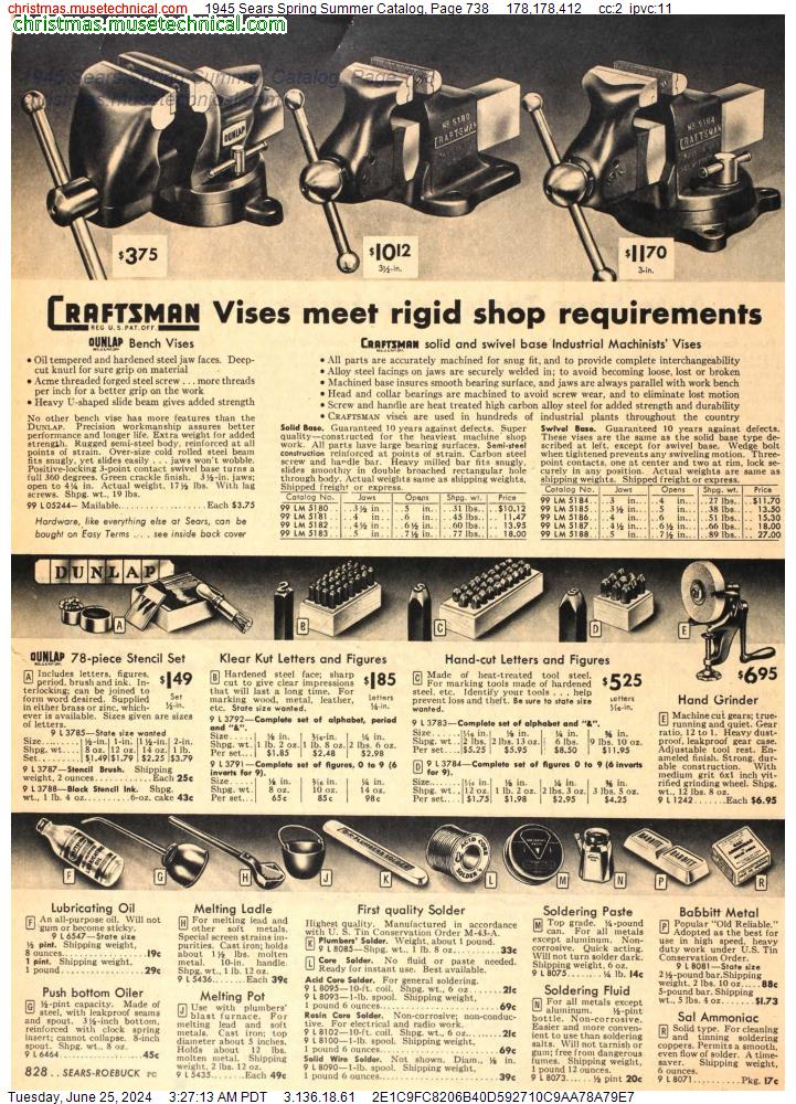 1945 Sears Spring Summer Catalog, Page 738