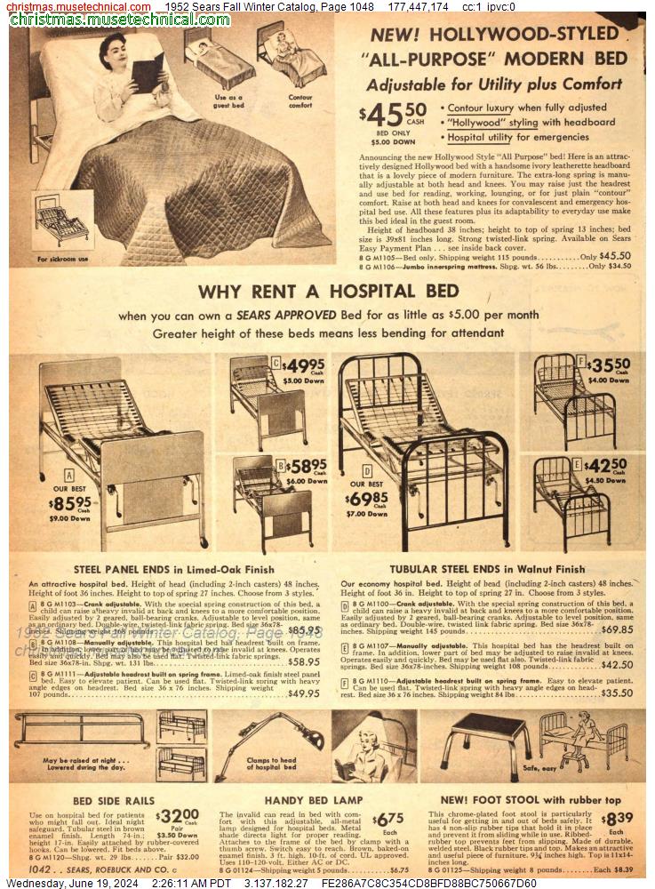 1952 Sears Fall Winter Catalog, Page 1048