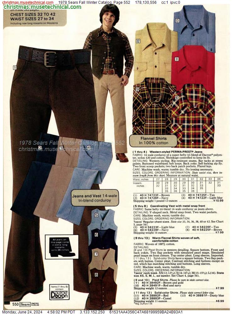 1978 Sears Fall Winter Catalog, Page 552