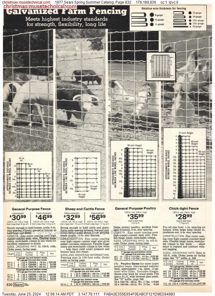 1977 Sears Spring Summer Catalog, Page 832