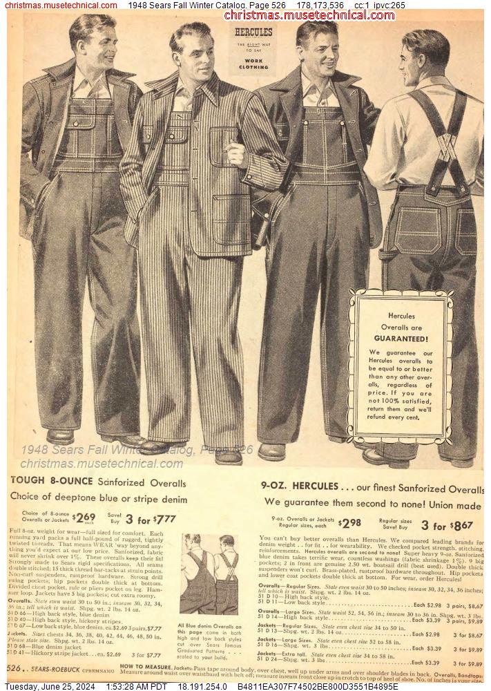 1948 Sears Fall Winter Catalog, Page 526