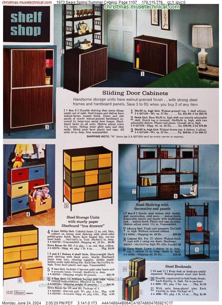 1973 Sears Spring Summer Catalog, Page 1107