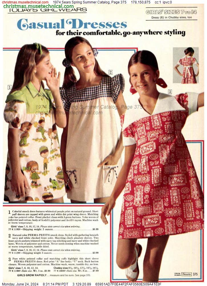 1974 Sears Spring Summer Catalog, Page 375