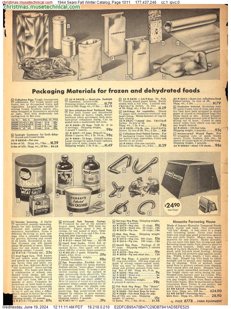 1944 Sears Fall Winter Catalog, Page 1011