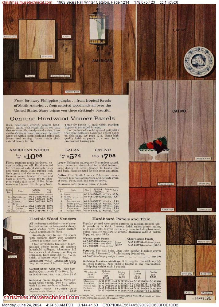 1963 Sears Fall Winter Catalog, Page 1214