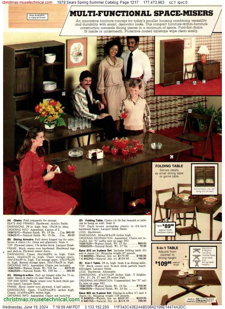 1978 Sears Spring Summer Catalog, Page 1217