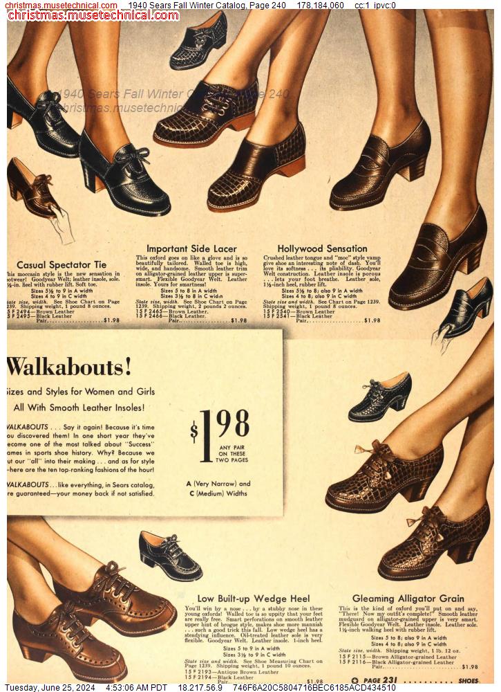 1940 Sears Fall Winter Catalog, Page 240