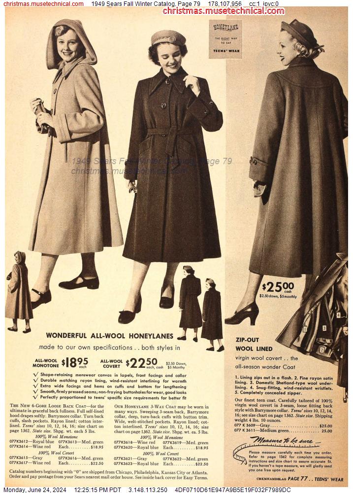 1949 Sears Fall Winter Catalog, Page 79