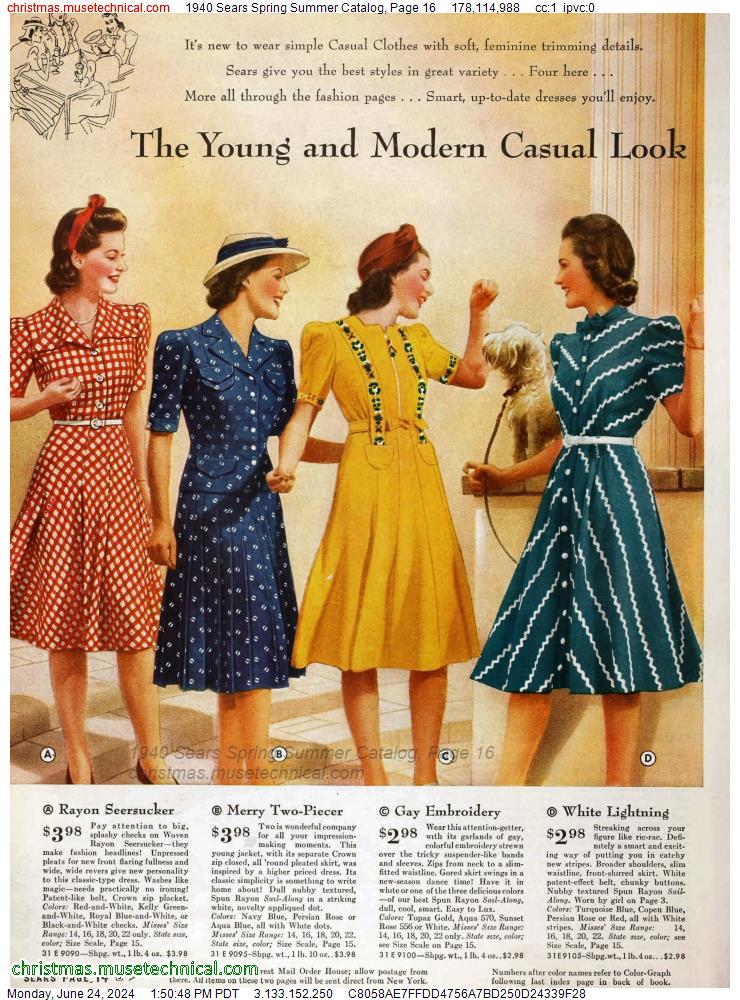 1940 Sears Spring Summer Catalog, Page 16