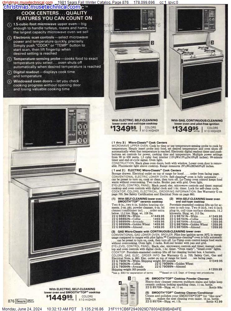 1981 Sears Fall Winter Catalog, Page 876