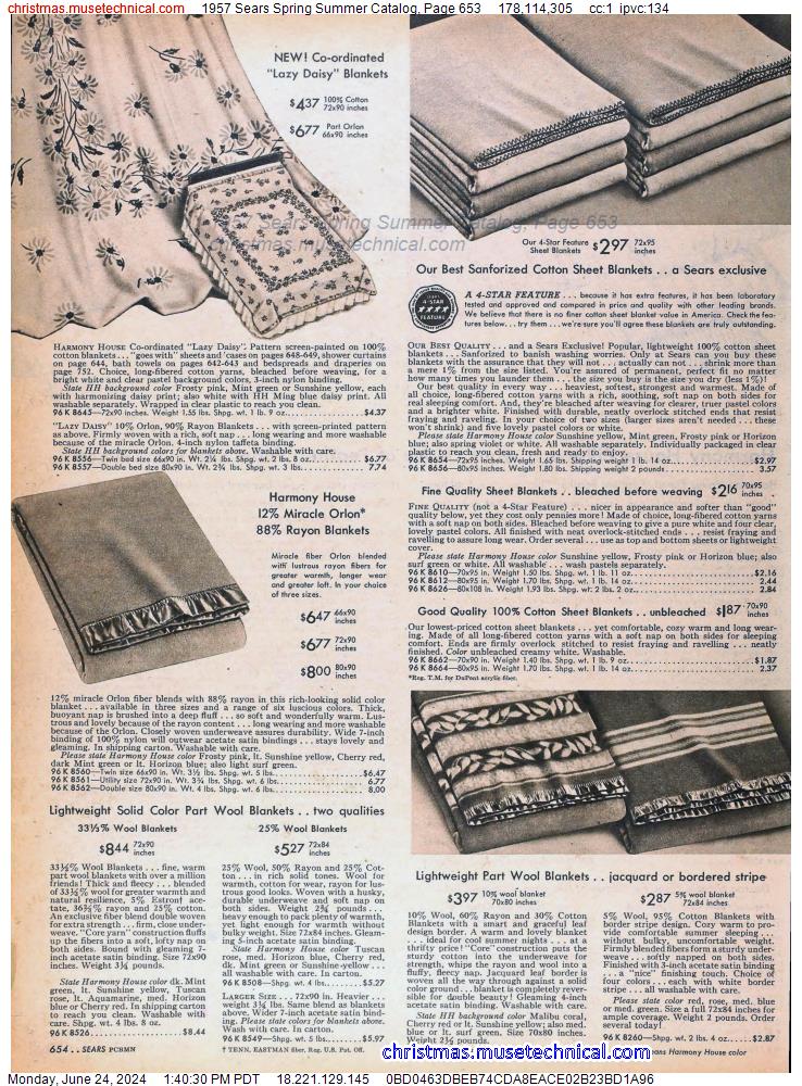 1957 Sears Spring Summer Catalog, Page 653