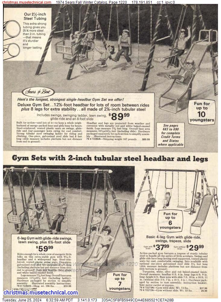 1974 Sears Fall Winter Catalog, Page 1220