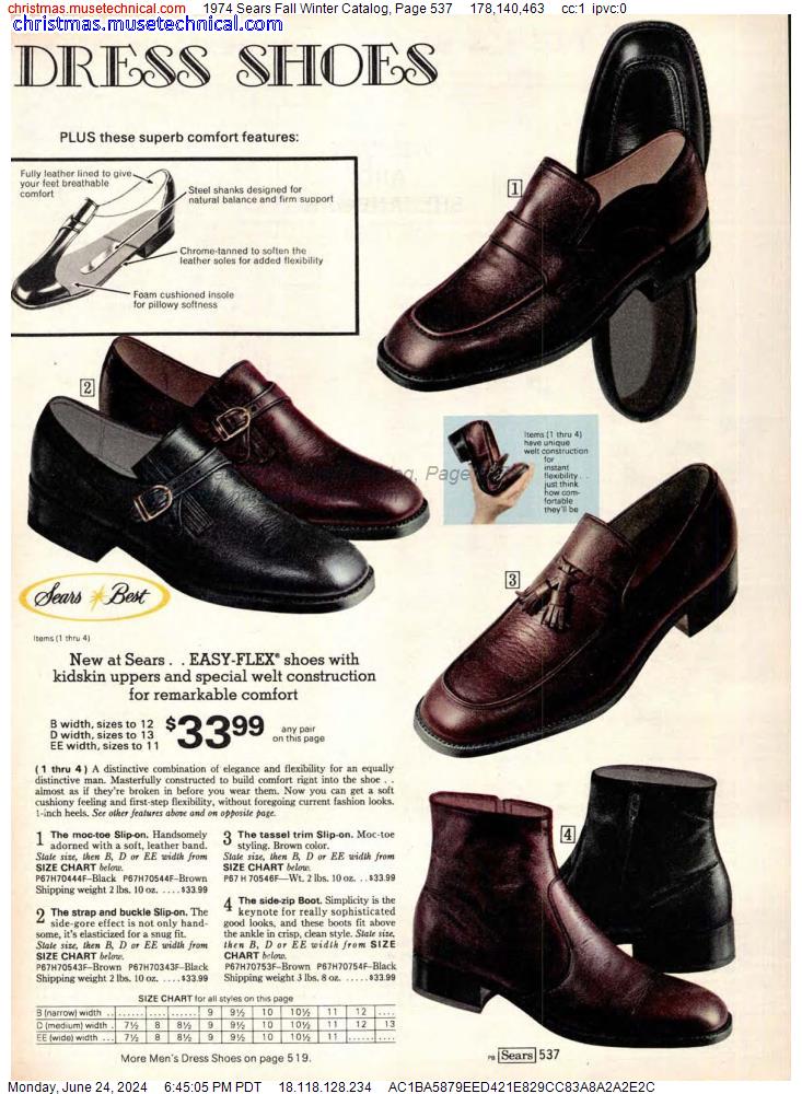 1974 Sears Fall Winter Catalog, Page 537