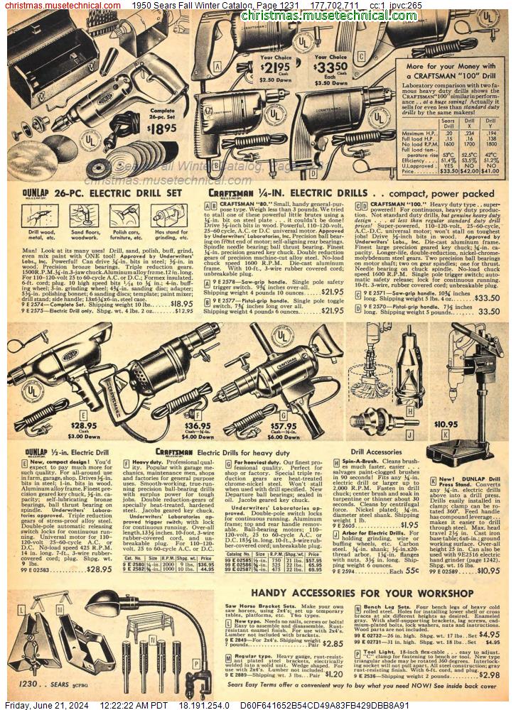 1950 Sears Fall Winter Catalog, Page 1231
