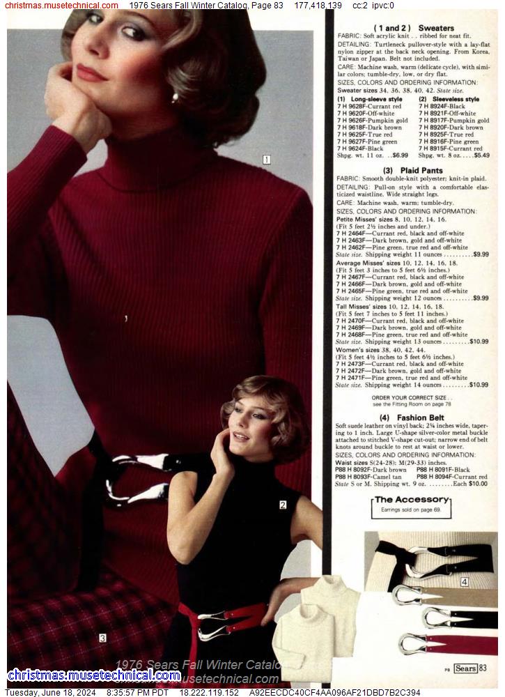 1976 Sears Fall Winter Catalog, Page 83