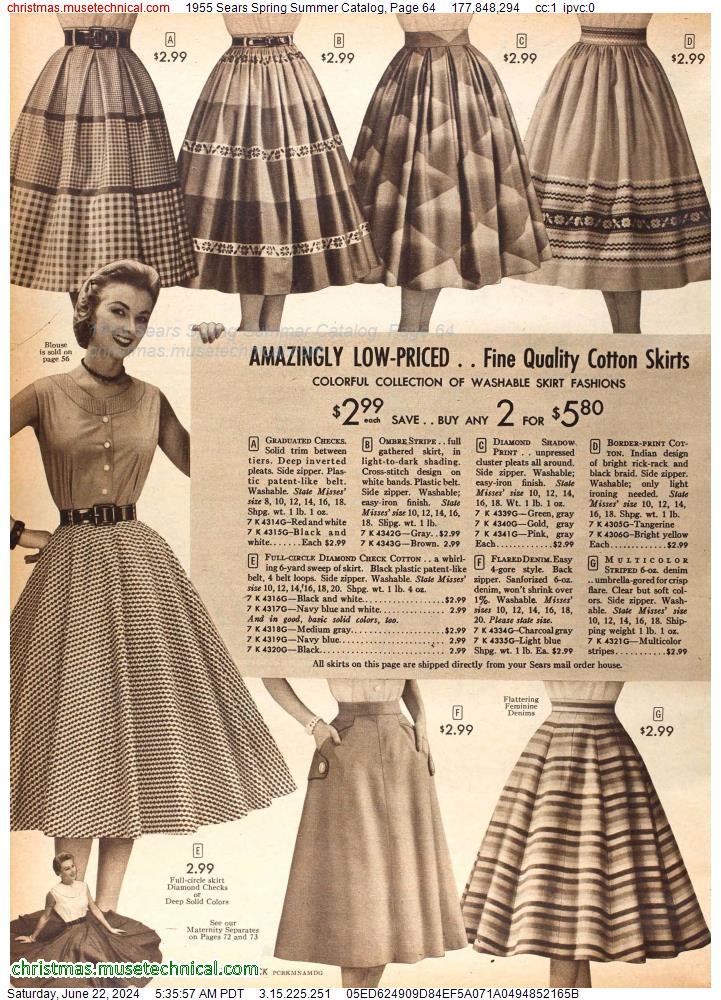 1955 Sears Spring Summer Catalog, Page 64