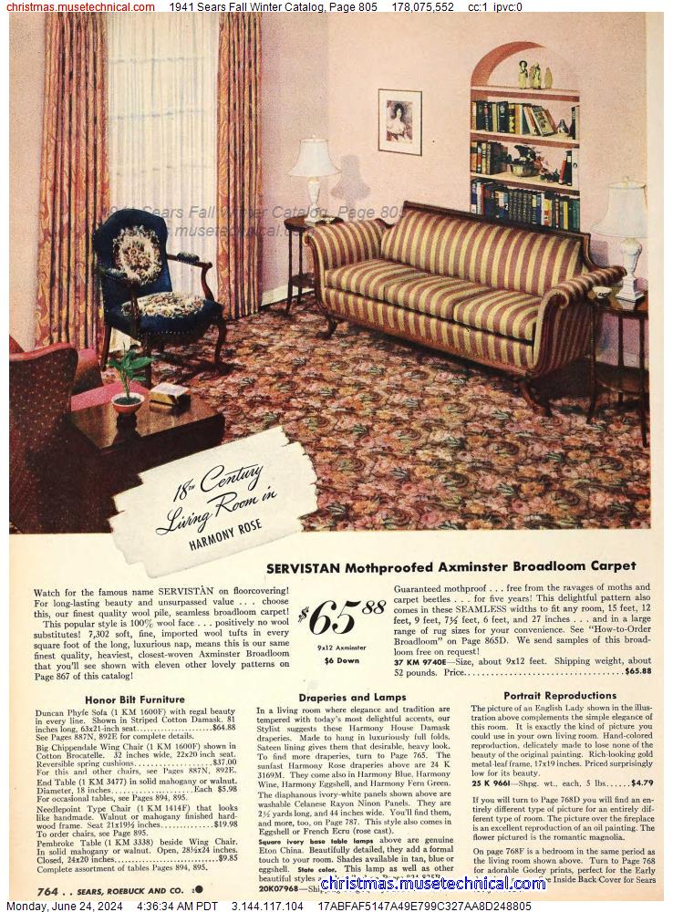 1941 Sears Fall Winter Catalog, Page 805