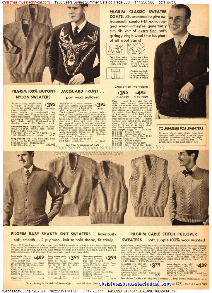 1950 Sears Spring Summer Catalog, Page 330