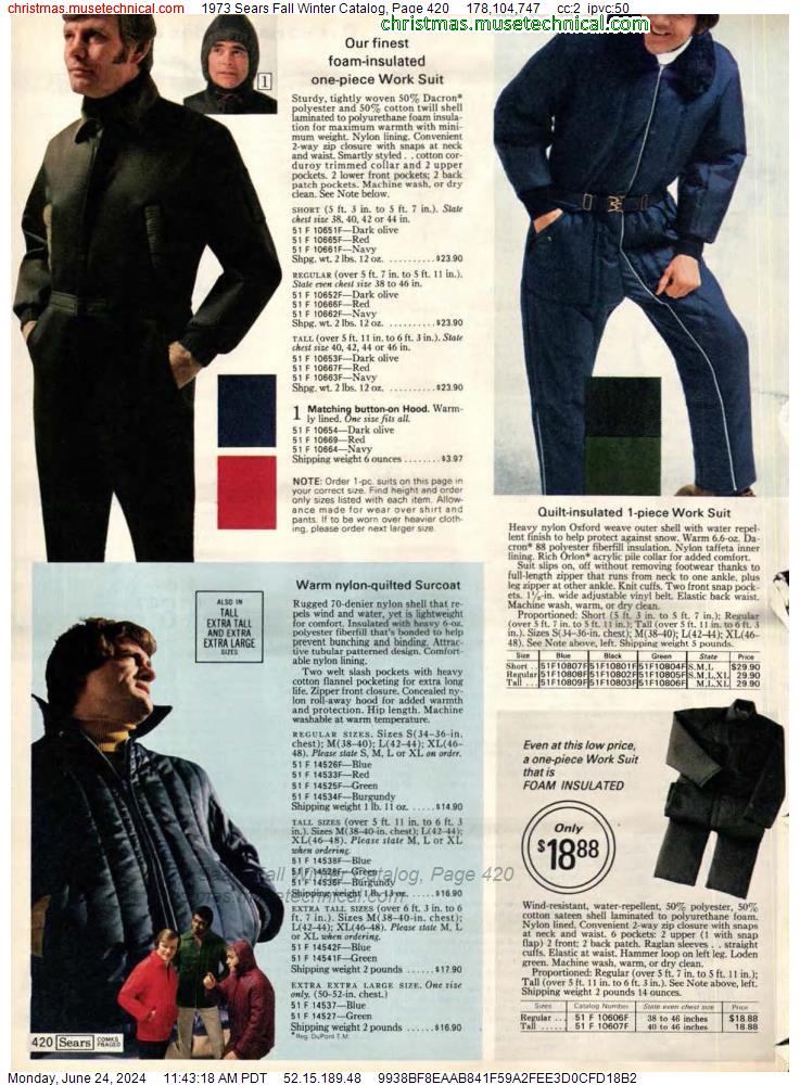 1973 Sears Fall Winter Catalog, Page 420