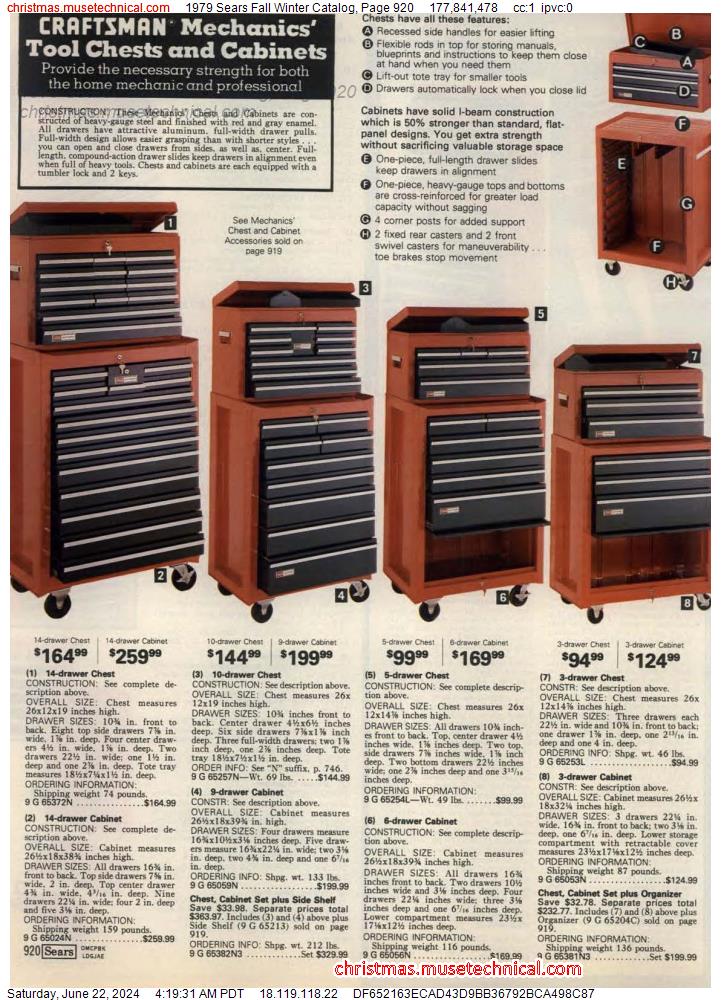 1979 Sears Fall Winter Catalog, Page 920