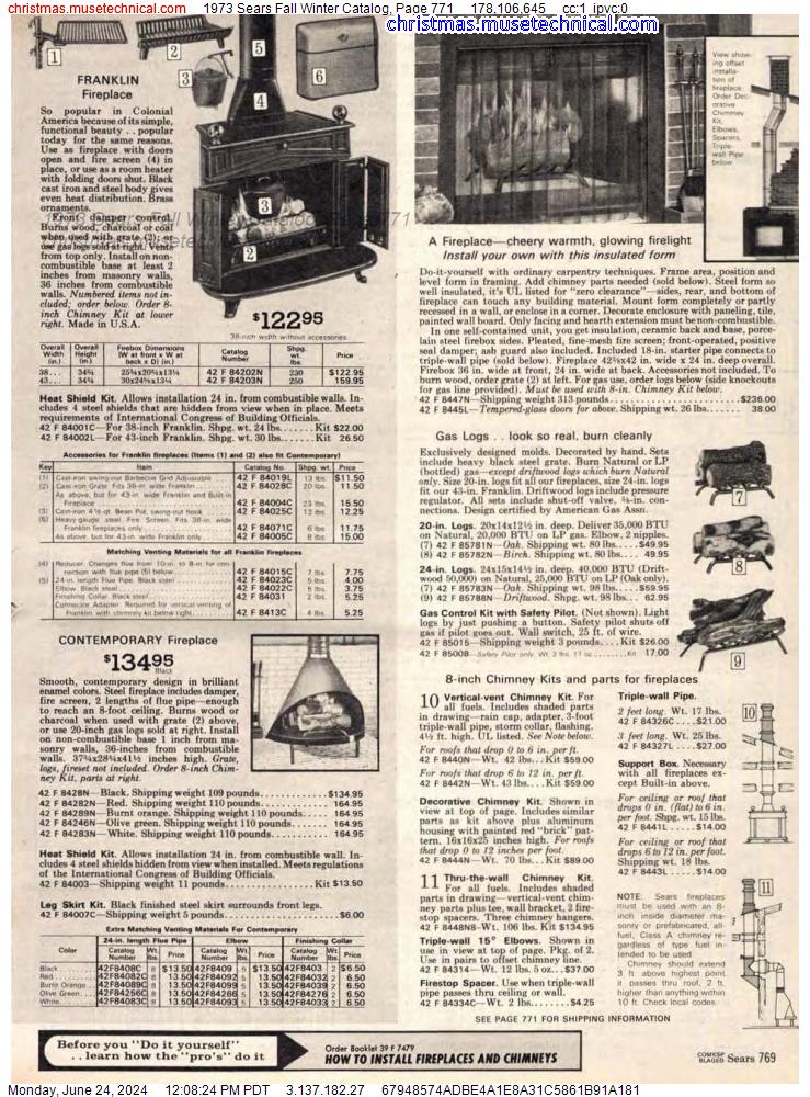 1973 Sears Fall Winter Catalog, Page 771