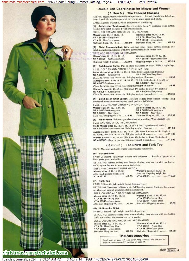 1977 Sears Spring Summer Catalog, Page 43