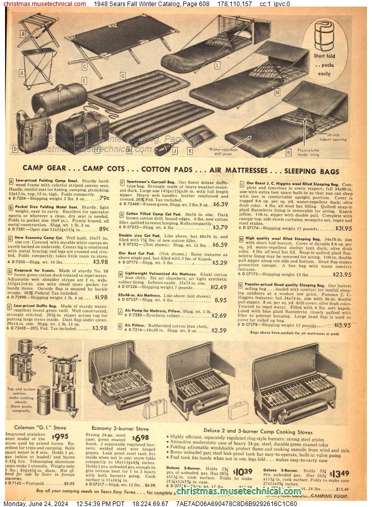 1948 Sears Fall Winter Catalog, Page 608