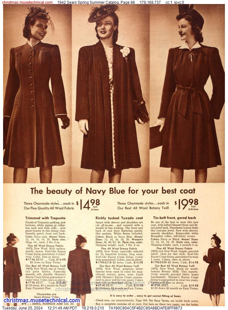 1942 Sears Spring Summer Catalog, Page 86