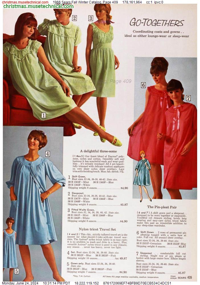 1966 Sears Fall Winter Catalog, Page 409