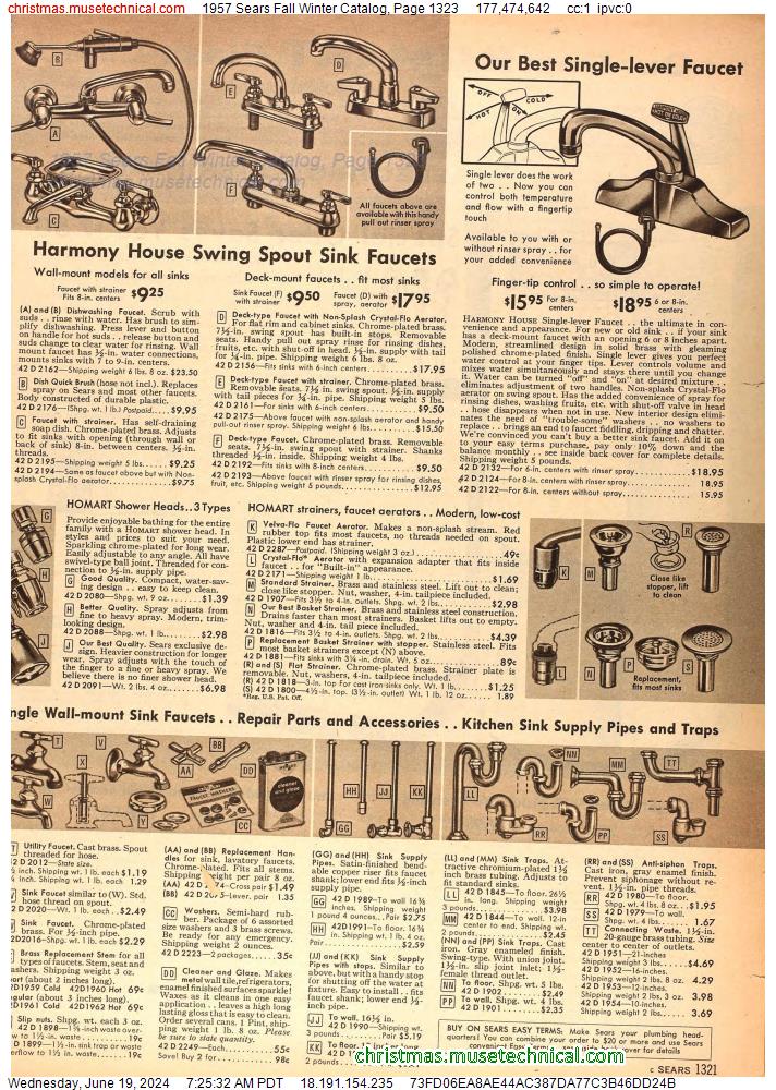 1957 Sears Fall Winter Catalog, Page 1323