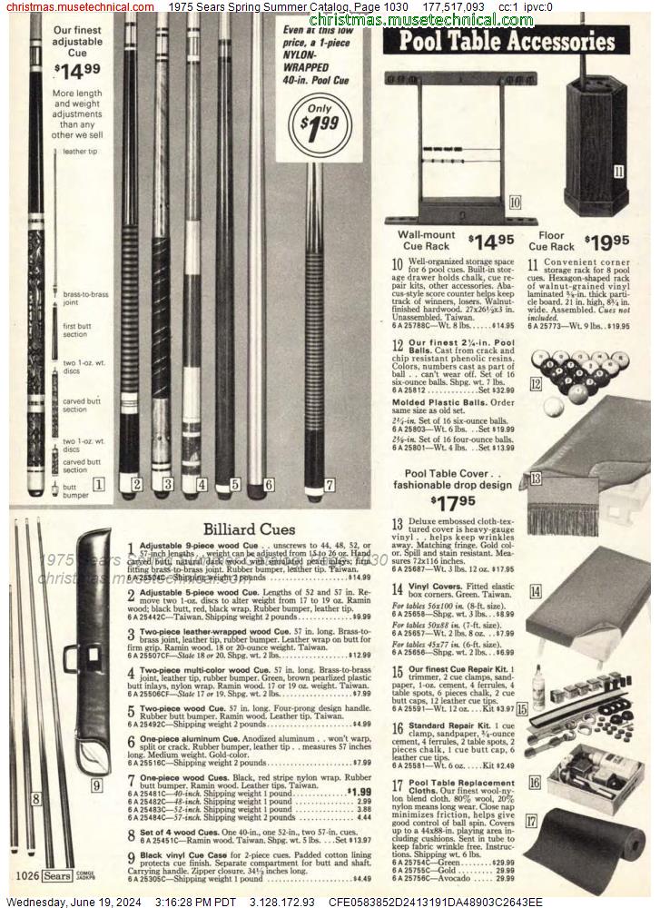 1975 Sears Spring Summer Catalog, Page 1030